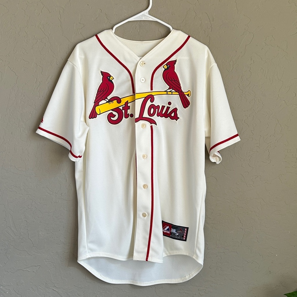 Cardinals baseball jersey number 7 Holliday cream and red size Medium